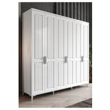 GuneyStore Adenna 6 Kapaklı Komple Mdf Beyaz Gardırop