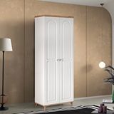 GuneyStore Bohem 2 Kapaklı Komple Mdf Atlantik Çam Beyaz Gardırop