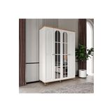 GuneyStore Bohem 4 Kapaklı Aynalı Komple MDF Gardırop
