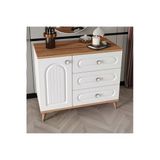 Guneystore Bohem Komple Mdf Atlantik Çam - Beyaz Şifonyer - Ücretsiz Montaj