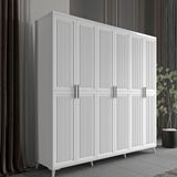 GuneyStore Efes 6 Kapaklı Komple Mdf Beyaz Gardırop
