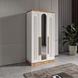 GuneyStore Flora 3 Kapaklı Komple MDF Aynalı Gardırop