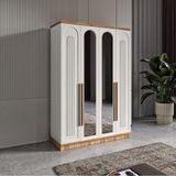 GuneyStore Flora 4 Kapaklı Aynalı Komple MDF Gardırop