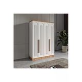 GuneyStore Flora 4 Kapaklı Komple MDF Gardırop