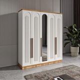 GuneyStore Flora 5 Kapaklı Komple MDF Aynalı Gardırop