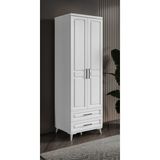 GuneyStore Gözde 2 Kapaklı Beyaz Gardırop