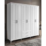 GuneyStore Gözde 6 Kapaklı Komple MDF Beyaz Gardırop