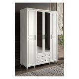 GuneyStore Gözde Aynalı 4 Kapaklı Komple Mdf Beyaz Gardırop