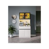 GuneyStore Lotus Mini Kahve Köşesi Komple MDF LED Aydınlatmalı Mutfak Dolabı - Ücretsiz Montaj