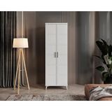 GuneyStore Milano 2 Kapaklı Komple MDF Beyaz Gardırop