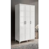 GuneyStore Milano 3 Kapaklı Komple MDF Beyaz Gardırop