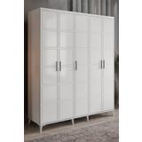 GuneyStore Milano 5 Kapaklı Komple MDF Beyaz Gardırop