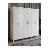 GuneyStore Milano 6 Kapaklı Komple MDF Beyaz Gardırop