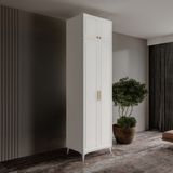 GuneyStore Milas Gold 2 Kapaklı Komple MDF Ayaklı Yüklüklü Gardırop