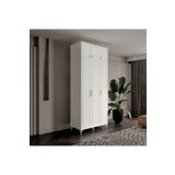 GuneyStore Milas Gold 3 Kapaklı Komple MDF Ayaklı Yüklüklü Gardırop