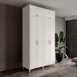 GuneyStore Milas Gold 4 Kapaklı Komple MDF Ayaklı Yüklüklü Gardırop