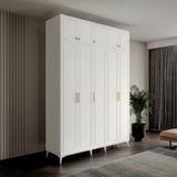 GuneyStore Milas Gold 5 Kapaklı Komple MDF Ayaklı Yüklüklü Gardırop
