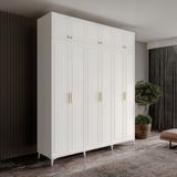 GuneyStore Milas Gold 6 Kapaklı Komple MDF Ayaklı Yüklüklü Gardırop