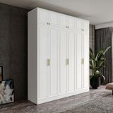 GuneyStore Milas Gold 6 Kapaklı Komple MDF Yüklüklü Gardırop