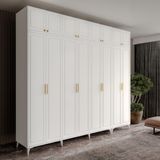 GuneyStore Milas Gold 8 Kapaklı Komple MDF Ayaklı Yüklüklü Gardırop