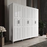 GuneyStore Pana 6 Kapaklı Komple MDF Beyaz Gardırop