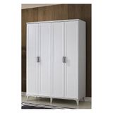GuneyStore Paris 4 Kapaklı Komple Mdf Beyaz Gardırop