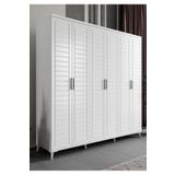 GuneyStore Rodos 6 Kapaklı Komple MDF Beyaz Gardırop