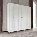 GuneyStore Roma 6 Kapaklı Komple MDF Beyaz Gardırop