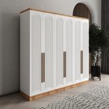 GuneyStore Rosa 6 Kapaklı Atlantik Çam Beyaz Gardırop