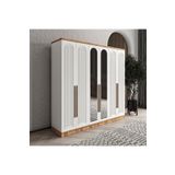 GuneyStore Rosa 6 Kapaklı Aynalı Komple MDF Gardırop