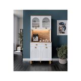 GuneyStore Rosa Kahve Köşesi - 93 Cm Mdf Mutfak Dolabı - Led Aydınlatmalı - Ücretsiz Montaj