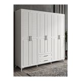 GuneyStore Sanat 6 Kapaklı Komple MDF Beyaz Gardırop