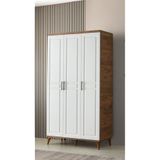 GuneyStore Sport 3 Kapaklı MDF Atlantik Çam Beyaz Gardırop