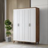 GuneyStore Sport 4 Kapaklı Atlantik Çam Beyaz Gardırop