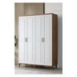 GuneyStore Sport 4 Kapaklı Komple Mdf Atlantik Çam Beyaz Gardırop