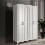 GuneyStore Sport 4 Kapaklı Komple Mdf Beyaz Gardırop