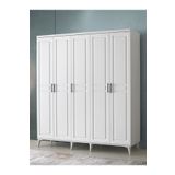 GuneyStore Sport 5 Kapaklı Komple Mdf Beyaz Gardırop