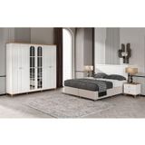 GuneyStore Ücretsiz Montaj - %100 MDF Bohem 6 Kapaklı Yatak Odası Takımı Gardırop - MDF Dolap - Elbise Dolabı
