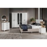 Guneystore Ücretsiz Montaj - %100 MDF Gözde 6 Kapaklı Beyaz Yatak Odası Takımı