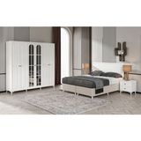 Guneystore Ücretsiz Montaj - 100% MDF Roma 6 Kapaklı Yatak Odası Takımı - MDF Dolap - Elbise Dolabı - Beyaz