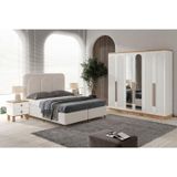 Guneystore Ücretsiz Montaj - %100 Mdf Rosa 6 Kapaklı Yatak Odası Takımı - Mdf Dolap - Elbise Dolabı