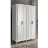 GuneyStore Ücretsiz Montaj Komple Mdf Kapılı Beyaz Gardırop Elbise Dolabı Gardolap Sport 4