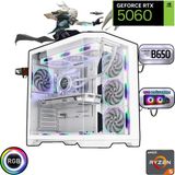 Güneysu Beyaz Oyuncu Bilgisayarı Ryzen 240mm 5 7500F 32GB DDR5 1TB SSD RTX 5060 Oyun ve Tasarım İçin