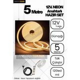 Günışığı Neon LED Şerit 5 Metre Anahtarlı Tak Çalıştır Adaptörlü - Gün Işığı