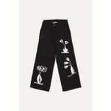 Gunkes 13879735 Kız Çocuk Nakışlı Gabardin Pantolon 2516307006 G K M0485 Siyah