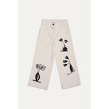 Gunkes 13879736 Kız Çocuk Nakışlı Gabardin Pantolon 2516307006 G B M0484 Ekru
