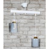 Gunkes 551Sb- Sarkıt Tepsi Beyaz 2'li Çift Cam Füme Camlı Avize