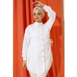 Gunkes Beli İpli Keten Tunik Beyaz XjZCut65FG