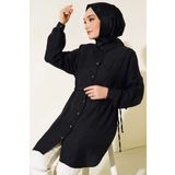 Gunkes Beli İpli Keten Tunik Siyah DGKHOWNTtQ
