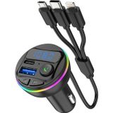 gunkes Bluetooth araç MP3 çalar i MP3 modülatör çalar USB C şarj ile 3 in 1 şarj kablosu